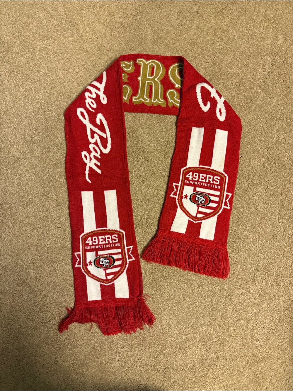 49ERS Supporters Club Red & White Knit Scarf